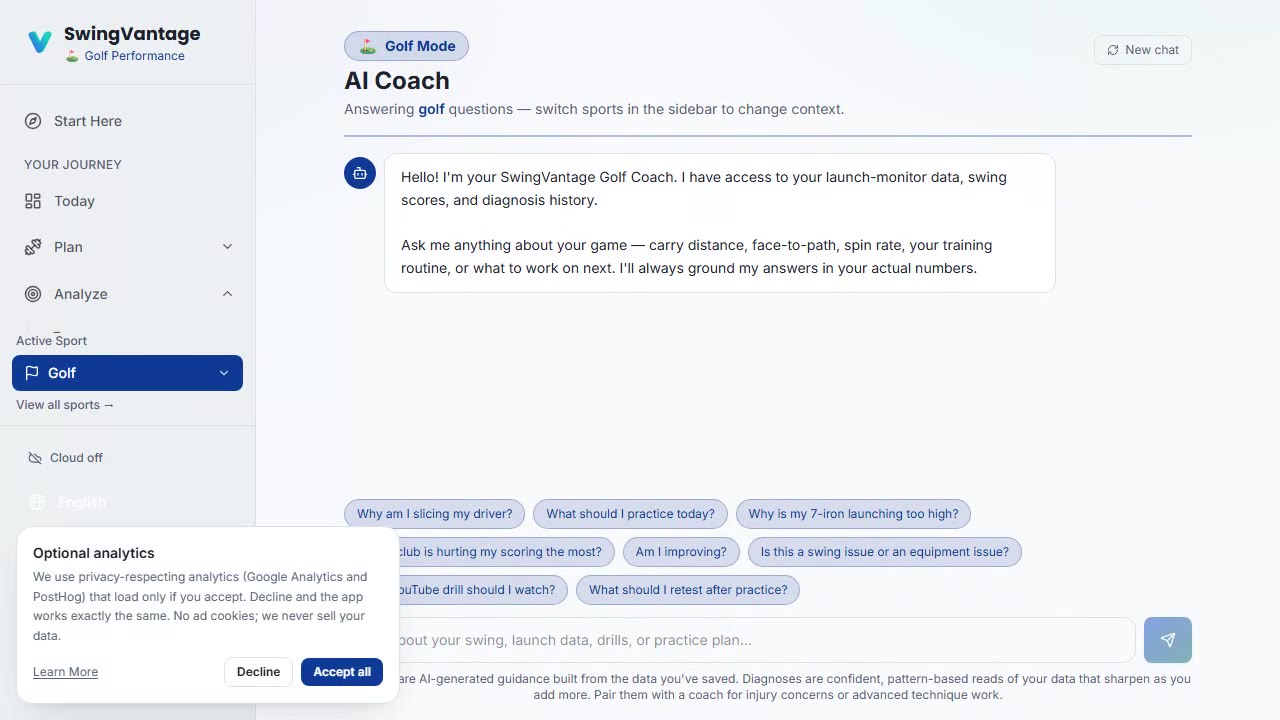 Ask the AI Coach about your swing — video thumbnail