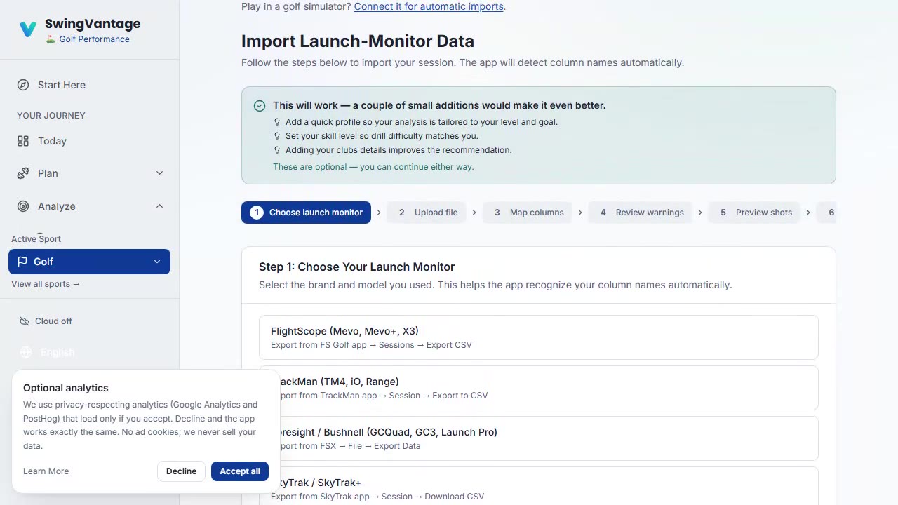 Import your launch monitor data — video thumbnail